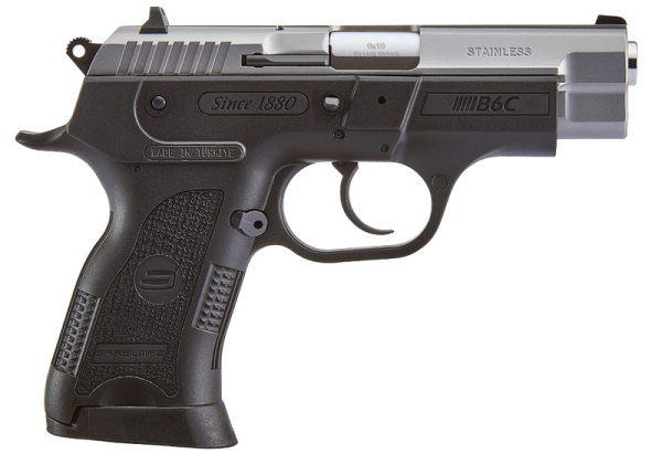 SAR USA B6C Compact Pistol Stainless 9mm 3.80" Barrel 13-Rounds 3-Dot Contrast Sights