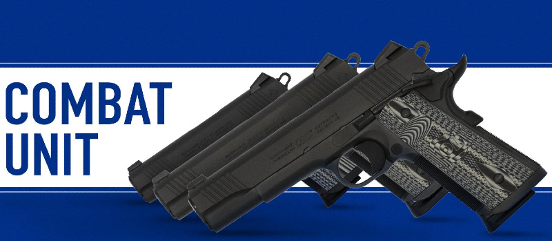 Colt Combat Unit 1911 pistols Government, Commander, and Combat with rails 