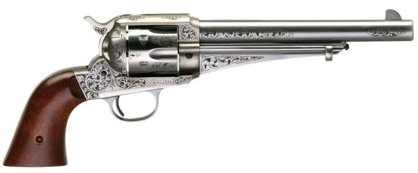 Taylors and Co 1875 Army Outlaw Stainless .44-40 7.5" Barrel 6-Rounds White Engraved