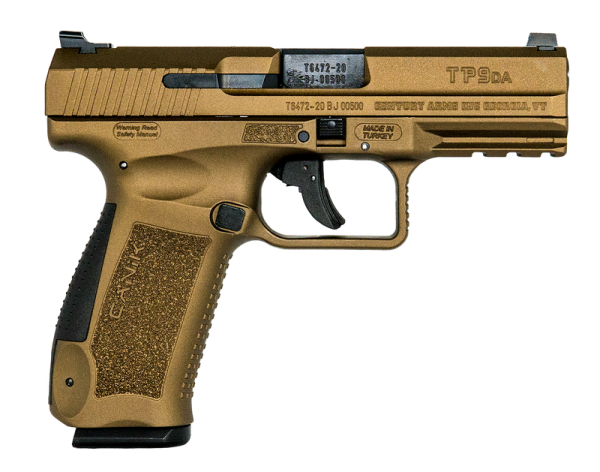 Canik TP9DA Burnt Bronze 9mm 4.07" Barrel 18-Rounds 2 Magazines