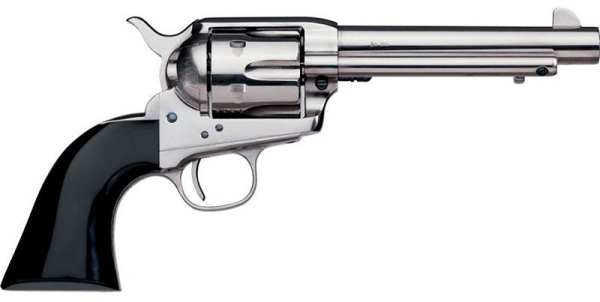 Taylors and Co 1873 Cattleman Nickel .44-40 Win 4.75" Barrel 6-Rounds Notched Rear Sight