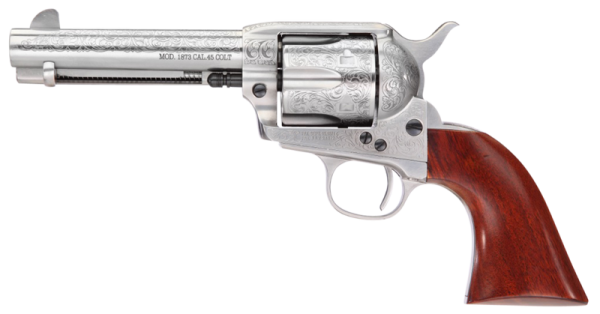 Taylors and Co 1873 Cattleman Steel .45 LC 4.75" Barrel 6-Rounds Floral Engraved