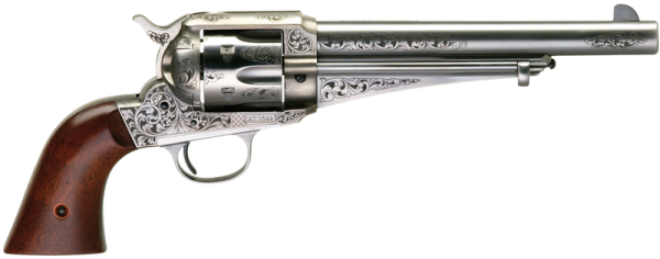 Taylors and Co 1875 Army Outlaw Stainless .357 Mag 7.5" Barrel 6-Rounds White Engraved