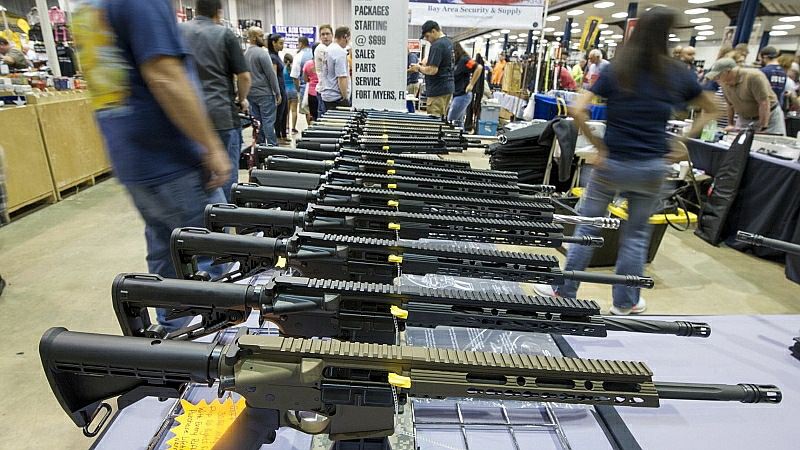 AR-15s on display